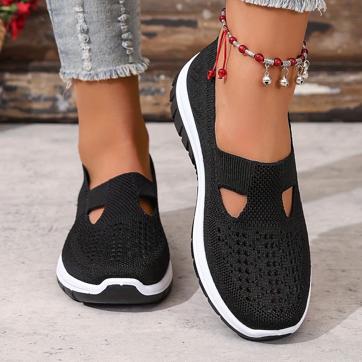 Women'S Slip-On Casual Sneakers - Breathable Fabric Upper & Lining, Lightweight Summer Beach Shoes with Cushioned Insole, Round Toe Design - Perfect Travel Gift for Vacation & Leisure, Vacation Footwear, Simple Slipon Style,