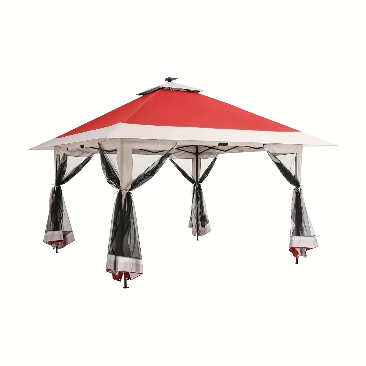 12'x12' Pop-Up Gazebo Instant Canopy Tent With Netting - Outdoor Shelter For Lawn, Garden, Backyard, And Deck - Includes 4 Stan-Bags, All-Season Use, Easy Setup, Durable Polyester Fabric, Mixed Colors