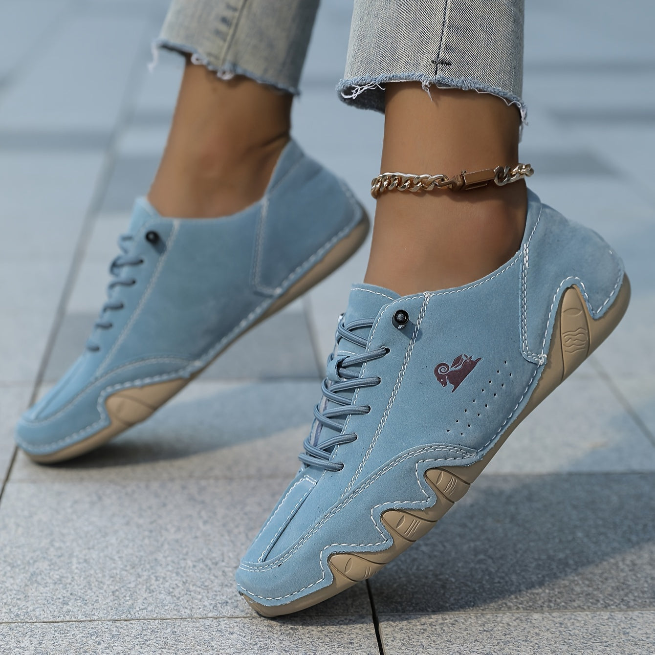 Women's Vintage-Inspired Octopus Sneakers - Versatile Lace-Up, Non-Slip Rubber Sole for Fitness & Casual Wear