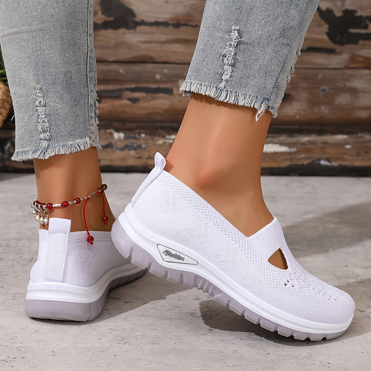 Women'S Slip-On Casual Sneakers - Breathable Fabric Upper & Lining, Lightweight Summer Beach Shoes with Cushioned Insole, Round Toe Design - Perfect Travel Gift for Vacation & Leisure, Vacation Footwear, Simple Slipon Style,