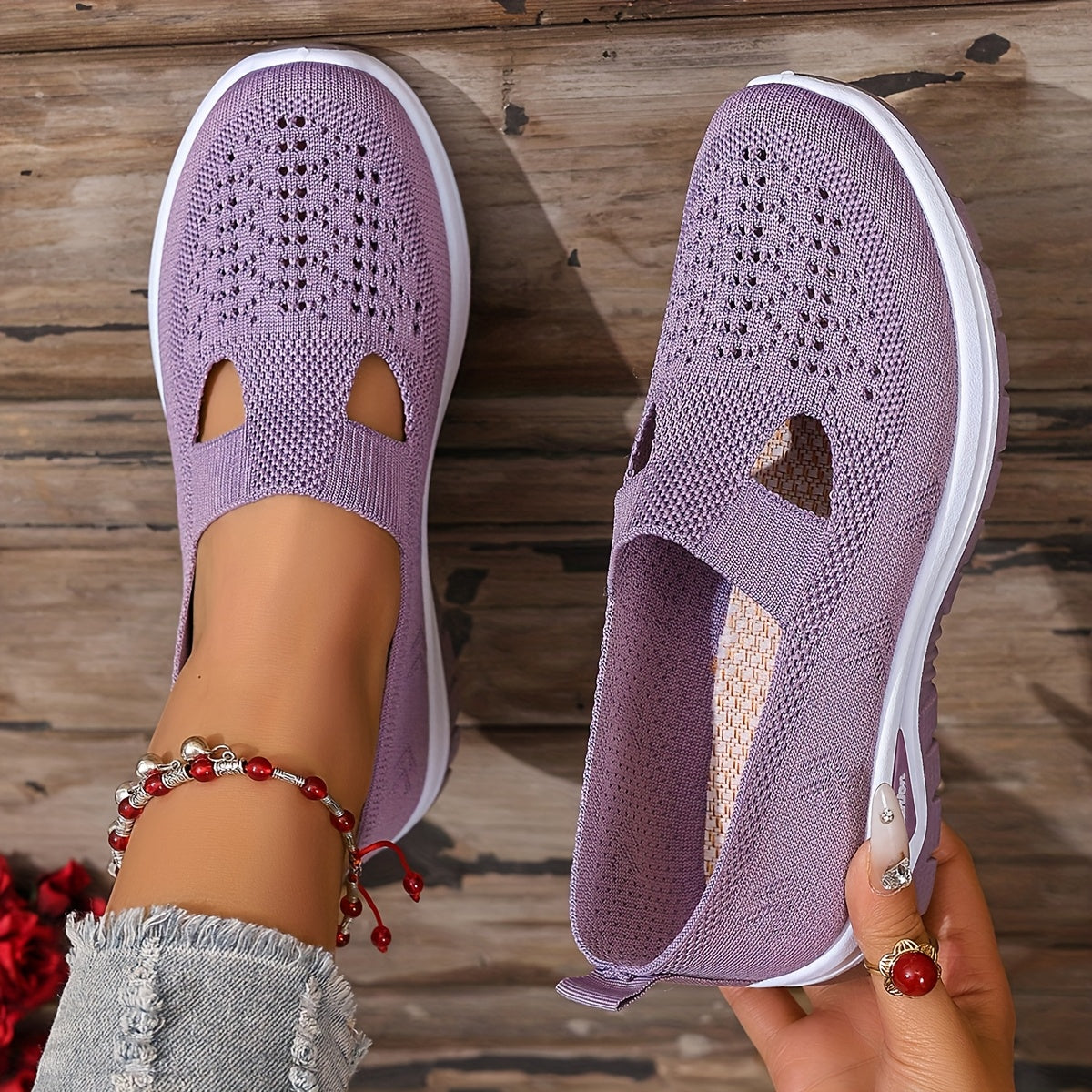 Women'S Slip-On Casual Sneakers - Breathable Fabric Upper & Lining, Lightweight Summer Beach Shoes with Cushioned Insole, Round Toe Design - Perfect Travel Gift for Vacation & Leisure, Vacation Footwear, Simple Slipon Style,