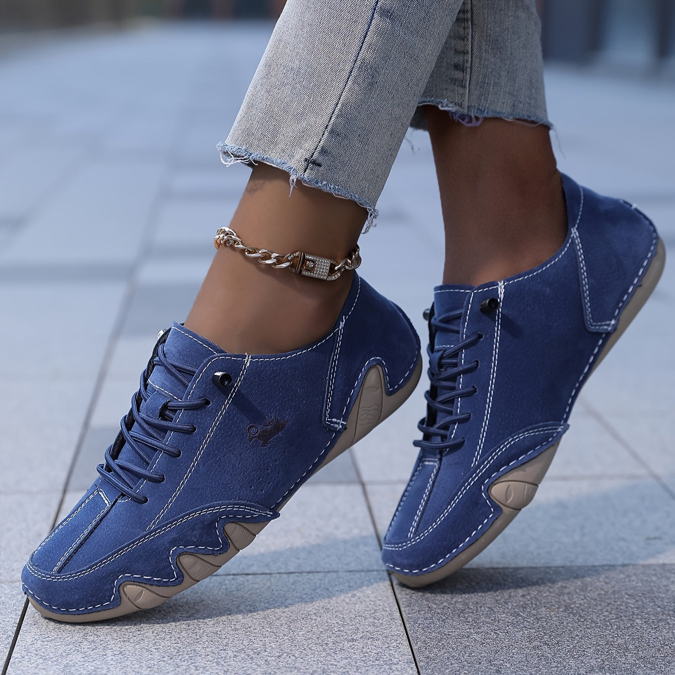 Women's Vintage-Inspired Octopus Sneakers - Versatile Lace-Up, Non-Slip Rubber Sole for Fitness & Casual Wear
