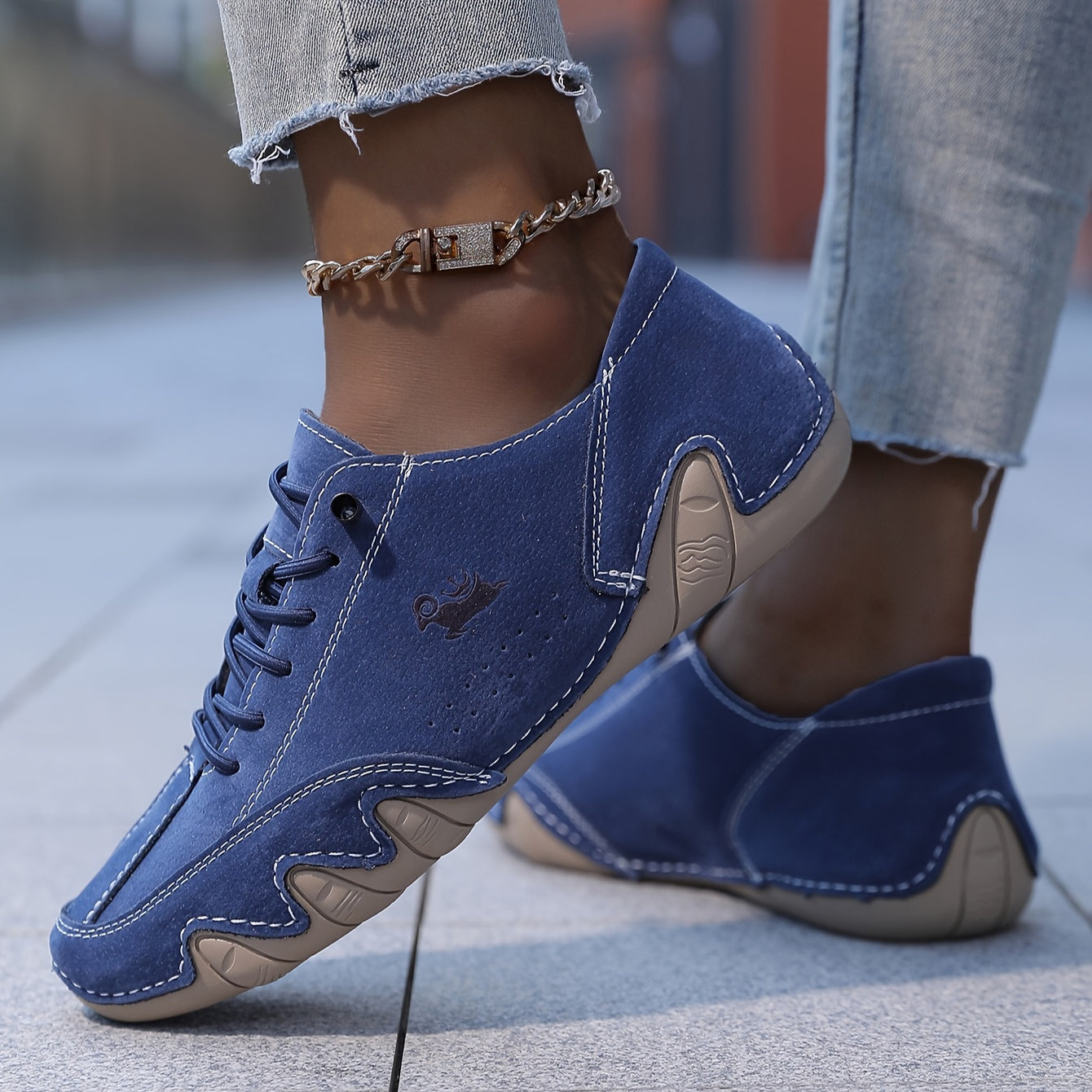 Women's Vintage-Inspired Octopus Sneakers - Versatile Lace-Up, Non-Slip Rubber Sole for Fitness & Casual Wear