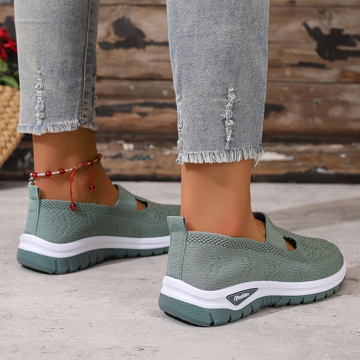 Women'S Slip-On Casual Sneakers - Breathable Fabric Upper & Lining, Lightweight Summer Beach Shoes with Cushioned Insole, Round Toe Design - Perfect Travel Gift for Vacation & Leisure, Vacation Footwear, Simple Slipon Style,
