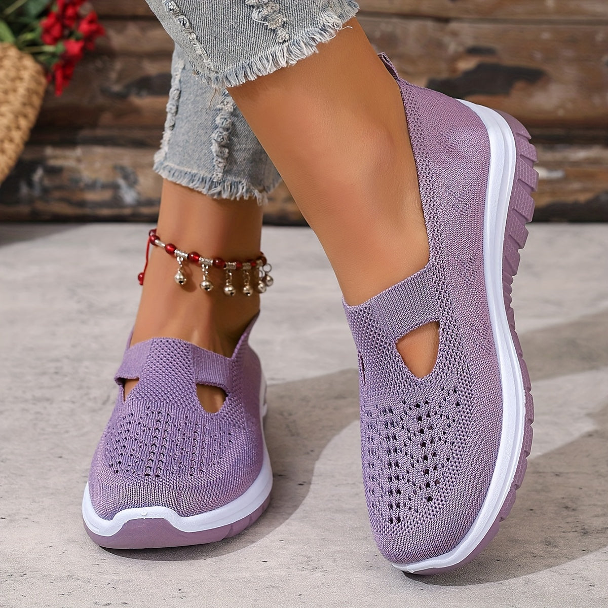 Women'S Slip-On Casual Sneakers - Breathable Fabric Upper & Lining, Lightweight Summer Beach Shoes with Cushioned Insole, Round Toe Design - Perfect Travel Gift for Vacation & Leisure, Vacation Footwear, Simple Slipon Style,