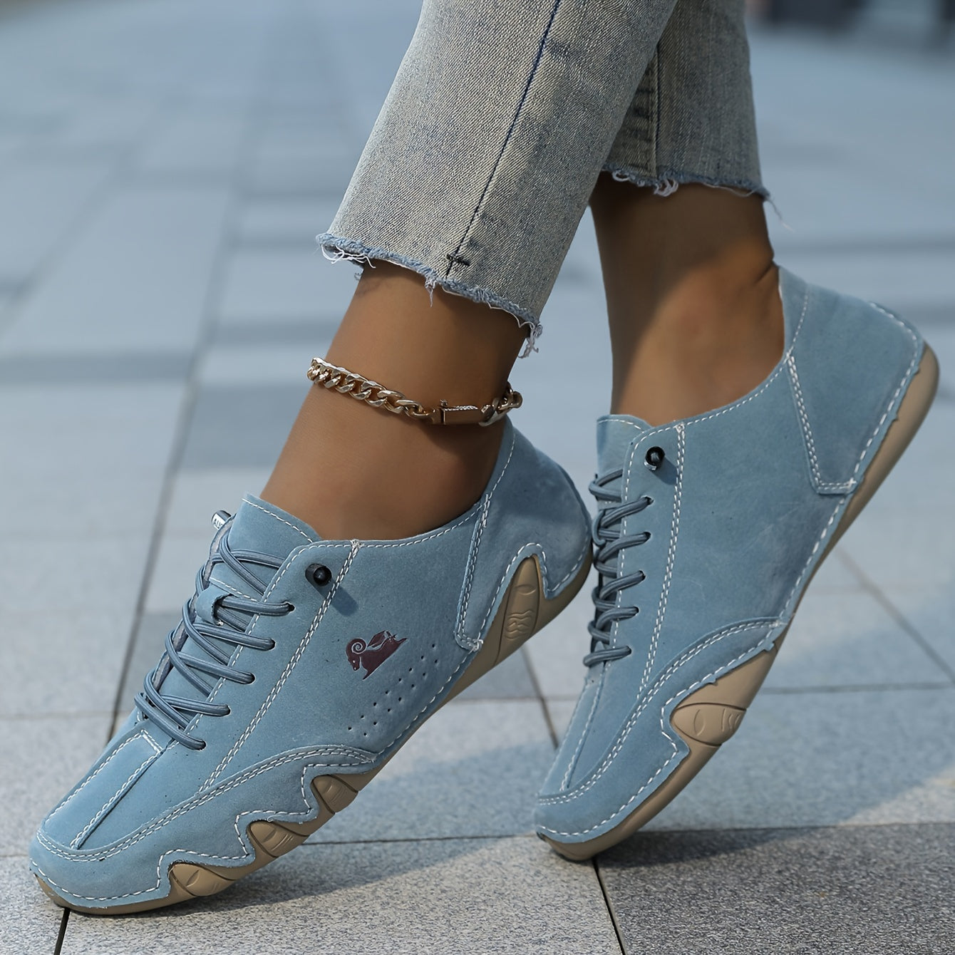 Women's Vintage-Inspired Octopus Sneakers - Versatile Lace-Up, Non-Slip Rubber Sole for Fitness & Casual Wear