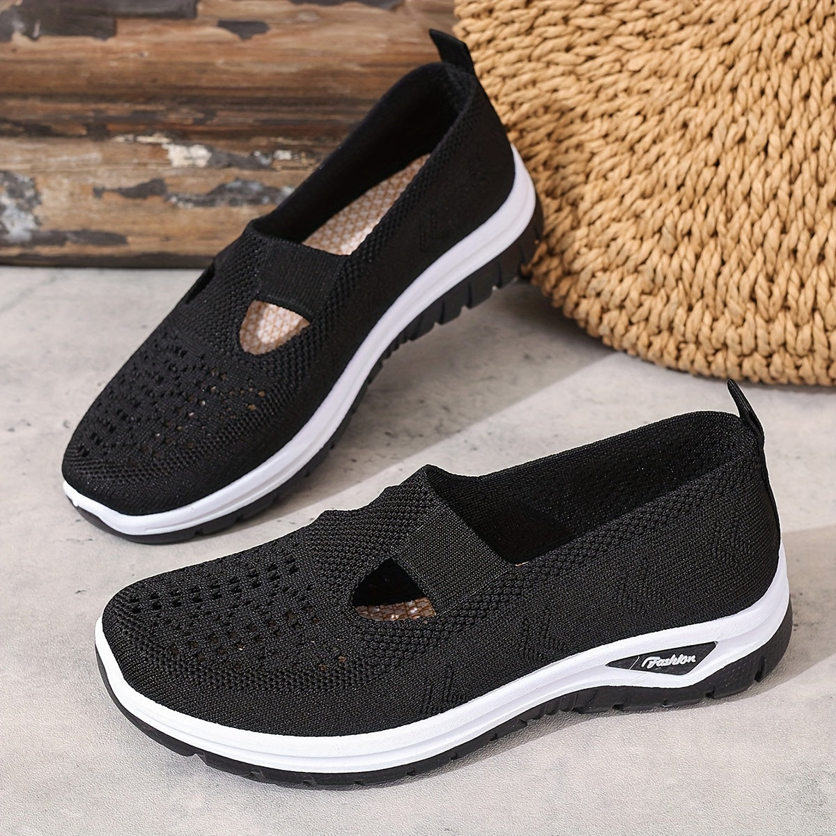 Women'S Slip-On Casual Sneakers - Breathable Fabric Upper & Lining, Lightweight Summer Beach Shoes with Cushioned Insole, Round Toe Design - Perfect Travel Gift for Vacation & Leisure, Vacation Footwear, Simple Slipon Style,