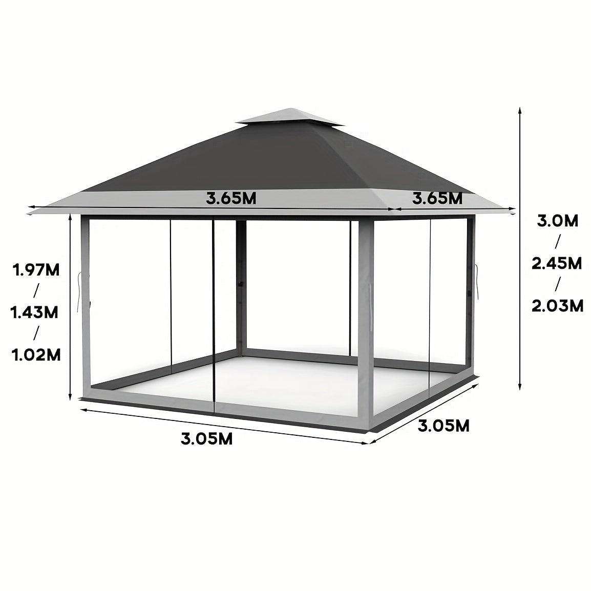 12'x12' Pop-Up Gazebo Instant Canopy Tent With Netting - Outdoor Shelter For Lawn, Garden, Backyard, And Deck - Includes 4 Stan-Bags, All-Season Use, Easy Setup, Durable Polyester Fabric, Mixed Colors