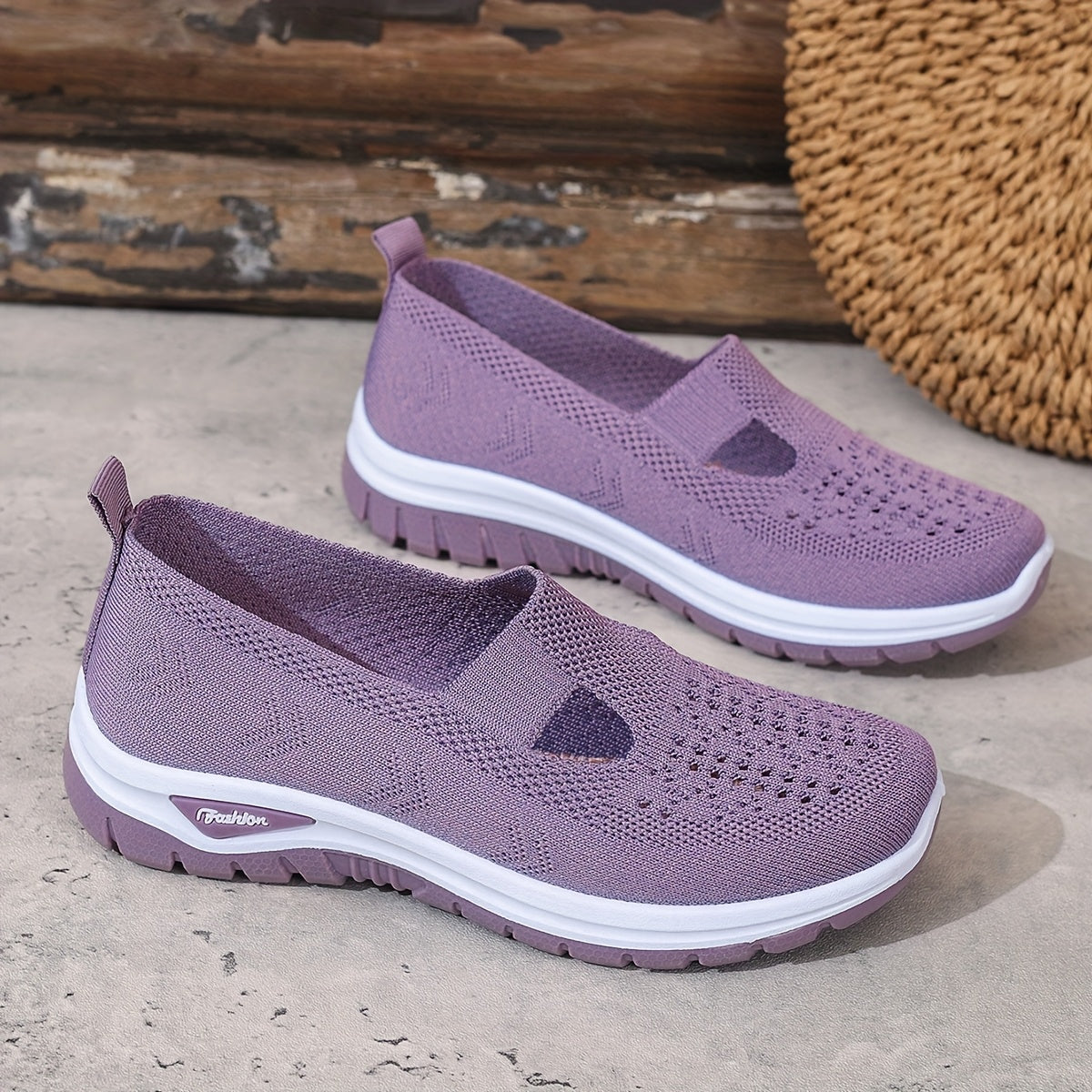 Women'S Slip-On Casual Sneakers - Breathable Fabric Upper & Lining, Lightweight Summer Beach Shoes with Cushioned Insole, Round Toe Design - Perfect Travel Gift for Vacation & Leisure, Vacation Footwear, Simple Slipon Style,