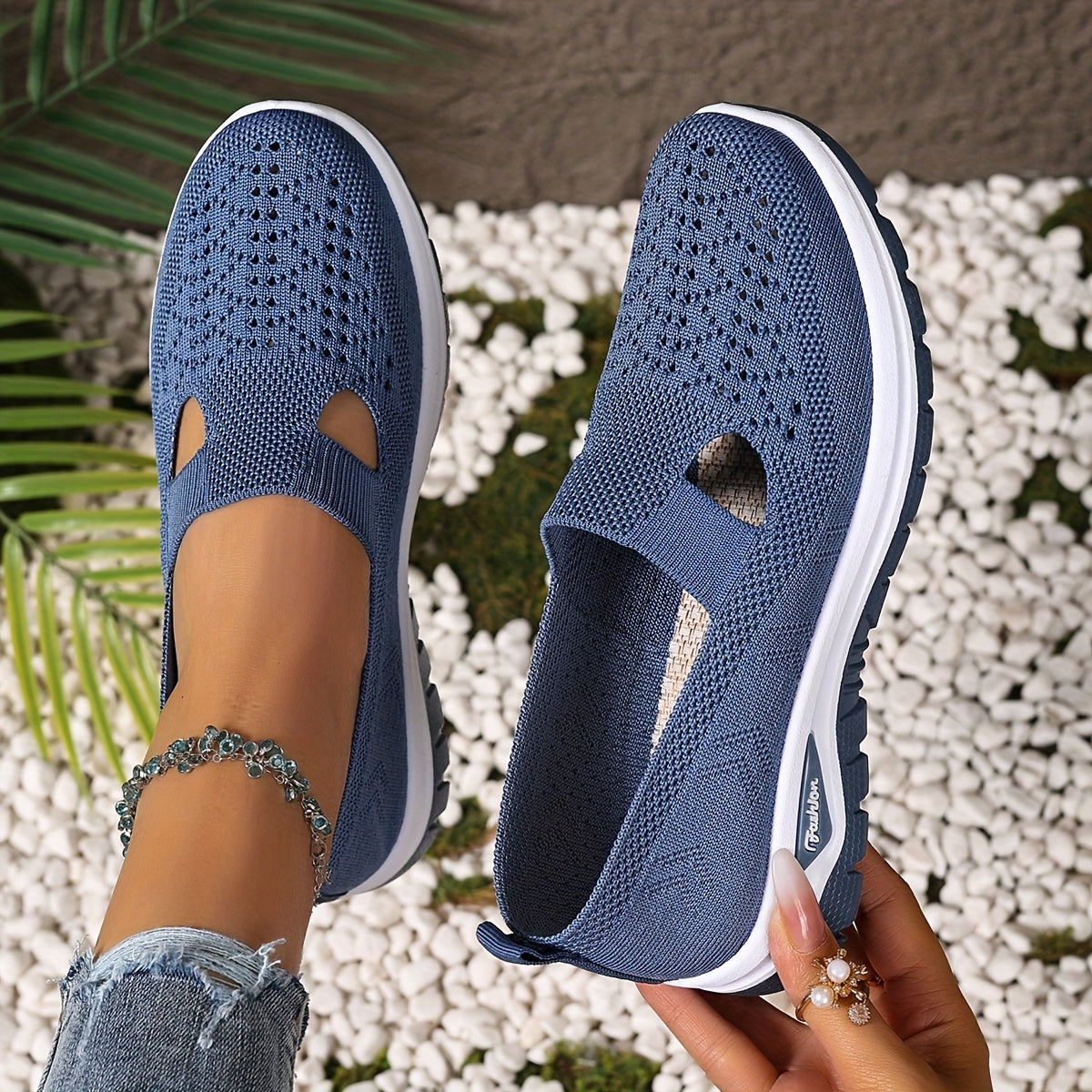 Women'S Slip-On Casual Sneakers - Breathable Fabric Upper & Lining, Lightweight Summer Beach Shoes with Cushioned Insole, Round Toe Design - Perfect Travel Gift for Vacation & Leisure, Vacation Footwear, Simple Slipon Style,