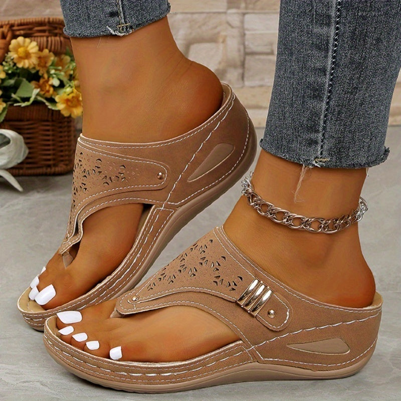 2025 New Women'S Wedge Sandals - 10 Pair Options, Comfortable Summer Slip-On with Open Toe & Back Strap, White & Black Casual Shoes for Casual Attire, Strappy Sandals