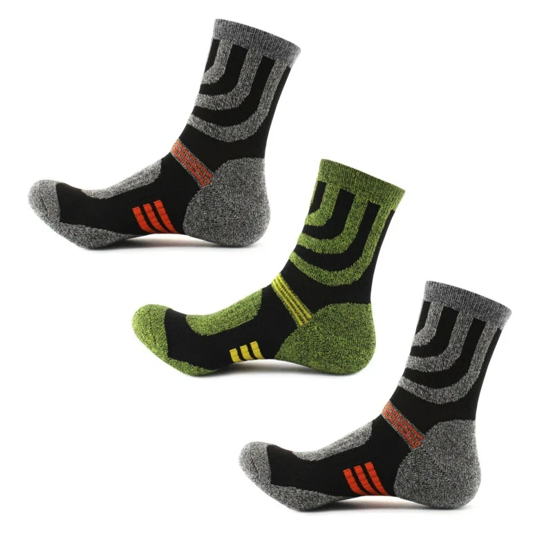 5 Pairs Socks Men Anti Blister Autumn Winter Terry Socks Outdoor Sports Running Cycling Marathon Camping Trekking Rugby Socks