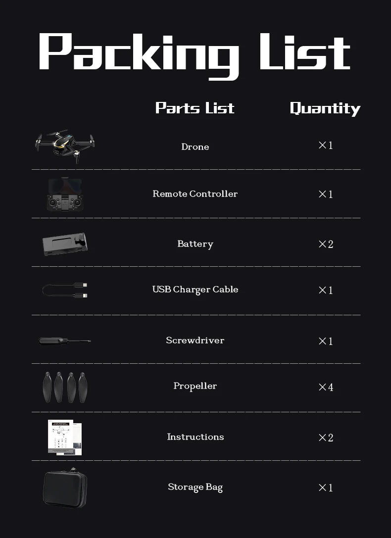 M8 PRO Brushless Motor Drone with 2 Battreys, Intelligent Obstacle Avoidance, Optical Flow, 360-degree rolling, HD Camera