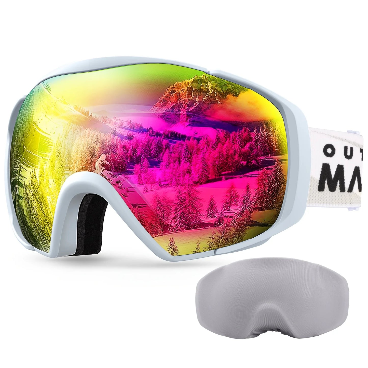 OutdoorMaster Ski Goggles with Cover Snowboard Snow Goggles OTG Anti-Fog
