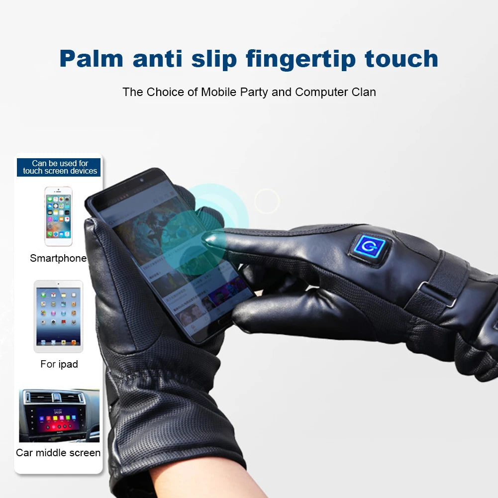 Rechargeable Electric Winter Gloves 3 Temperature Levels Waterproof Thermal Touchscreen Gloves Cold Weather Gloves for Men Women