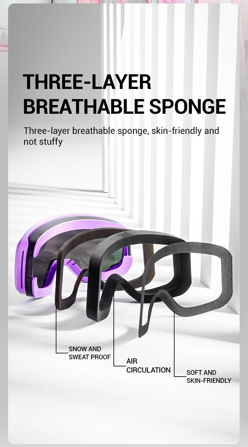 Kapvoe Teenager Kids Ski Goggles Winter Outdoor Sports Anti-fog Snowboard Goggles Double UV400 Child Skiing Mask Glasses New