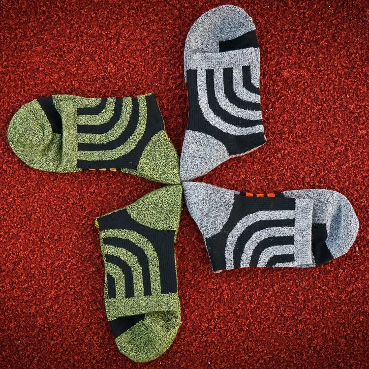 5 Pairs Socks Men Anti Blister Autumn Winter Terry Socks Outdoor Sports Running Cycling Marathon Camping Trekking Rugby Socks
