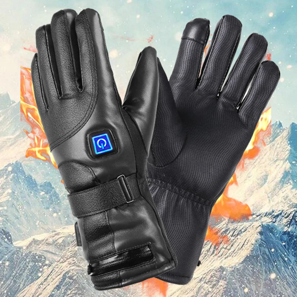 Rechargeable Electric Winter Gloves 3 Temperature Levels Waterproof Thermal Touchscreen Gloves Cold Weather Gloves for Men Women