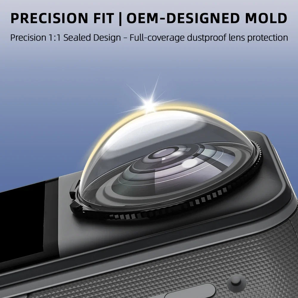 Flymile X5 Premium Lens Guard Cap for Insta360 X5 Accessories PC Lens Protector Cover Scratch/Drop/Dust Proof Cap Transparency