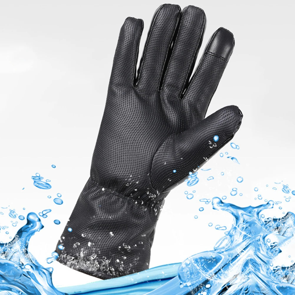 Rechargeable Electric Winter Gloves 3 Temperature Levels Waterproof Thermal Touchscreen Gloves Cold Weather Gloves for Men Women