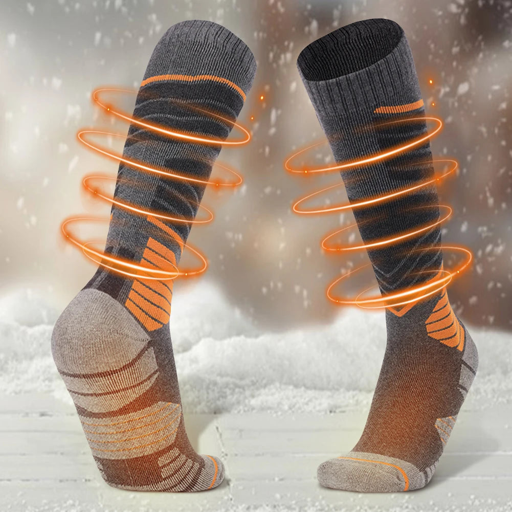 1 Pair Winter Thermal Ski Socks Climbing Sports Socks High Tube Stockings for Men Outdoor Skiing Cycling Running Hiking