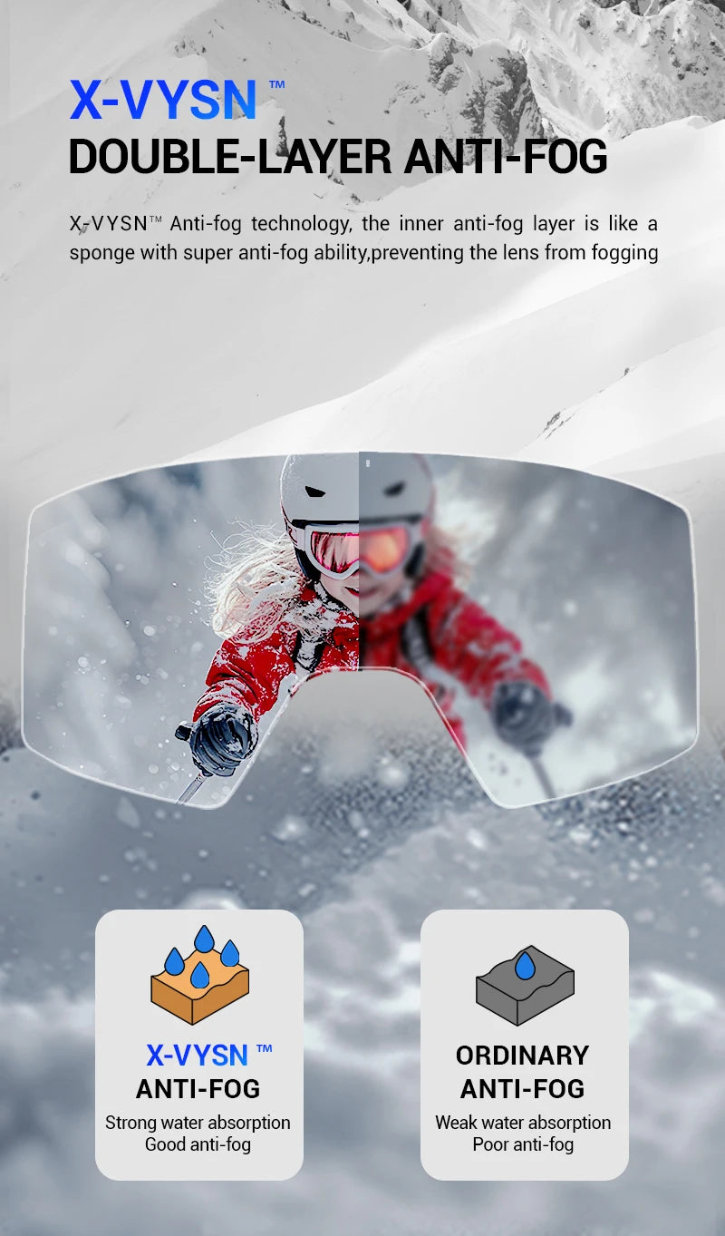 Kapvoe Teenager Kids Ski Goggles Winter Outdoor Sports Anti-fog Snowboard Goggles Double UV400 Child Skiing Mask Glasses New