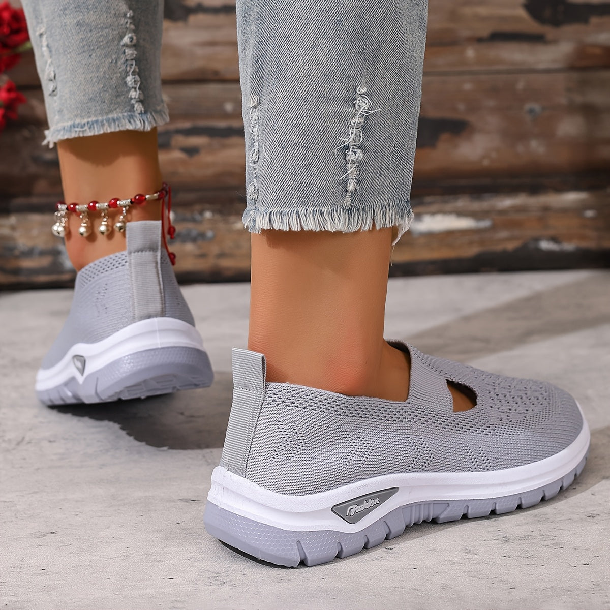 Women'S Slip-On Casual Sneakers - Breathable Fabric Upper & Lining, Lightweight Summer Beach Shoes with Cushioned Insole, Round Toe Design - Perfect Travel Gift for Vacation & Leisure, Vacation Footwear, Simple Slipon Style,