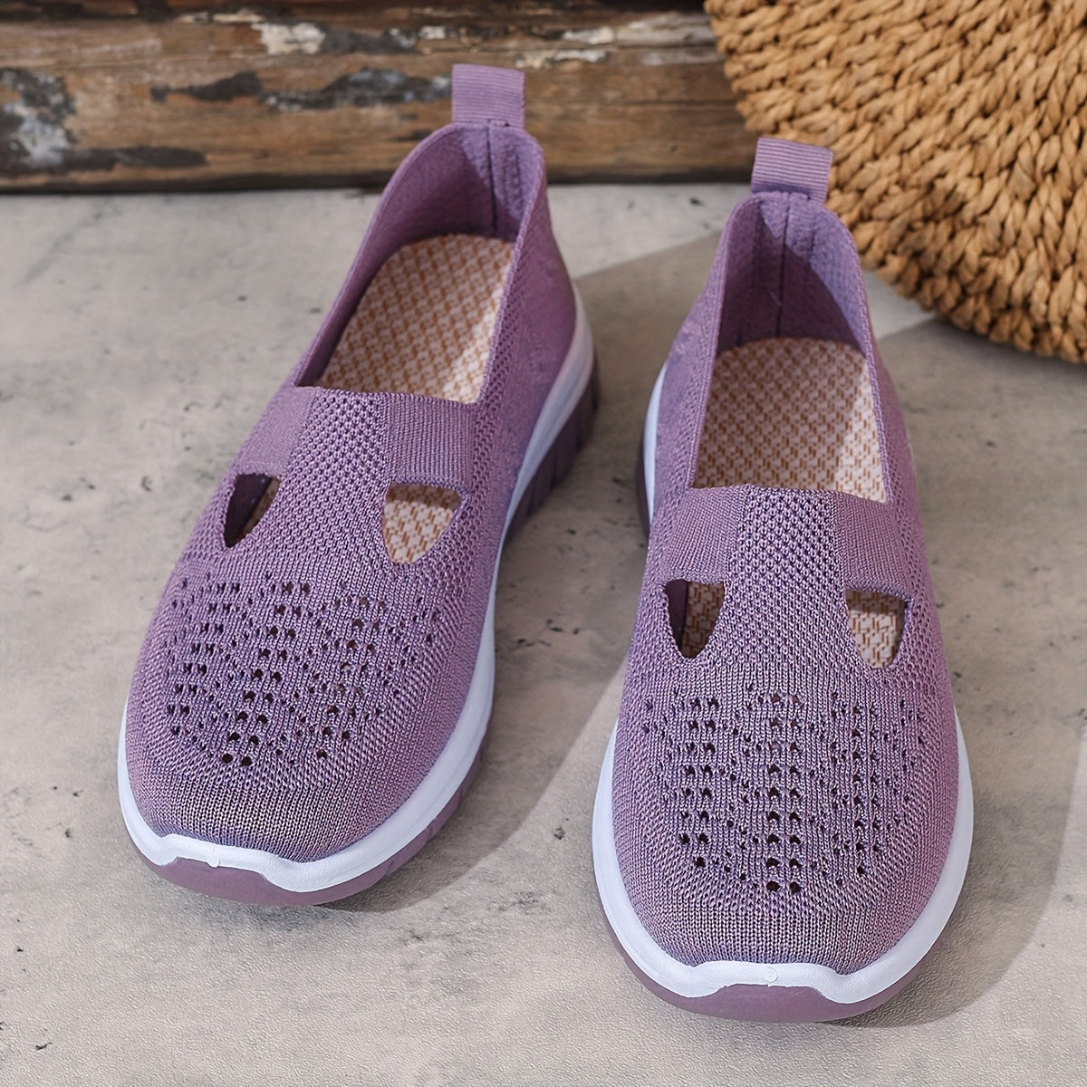 Women'S Slip-On Casual Sneakers - Breathable Fabric Upper & Lining, Lightweight Summer Beach Shoes with Cushioned Insole, Round Toe Design - Perfect Travel Gift for Vacation & Leisure, Vacation Footwear, Simple Slipon Style,