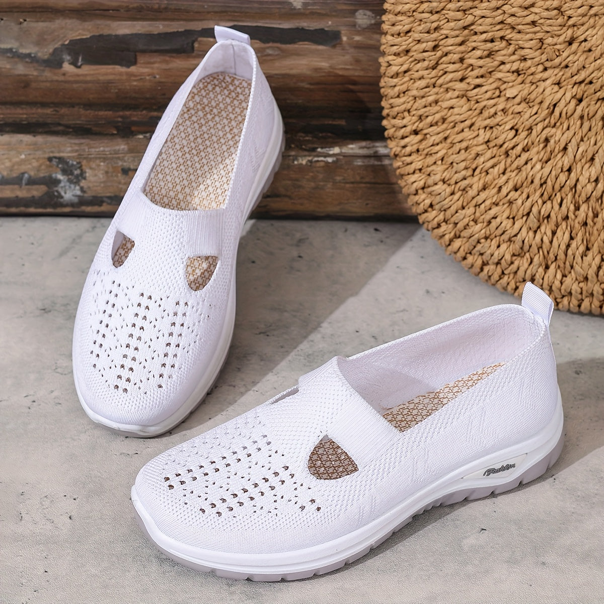 Women'S Slip-On Casual Sneakers - Breathable Fabric Upper & Lining, Lightweight Summer Beach Shoes with Cushioned Insole, Round Toe Design - Perfect Travel Gift for Vacation & Leisure, Vacation Footwear, Simple Slipon Style,