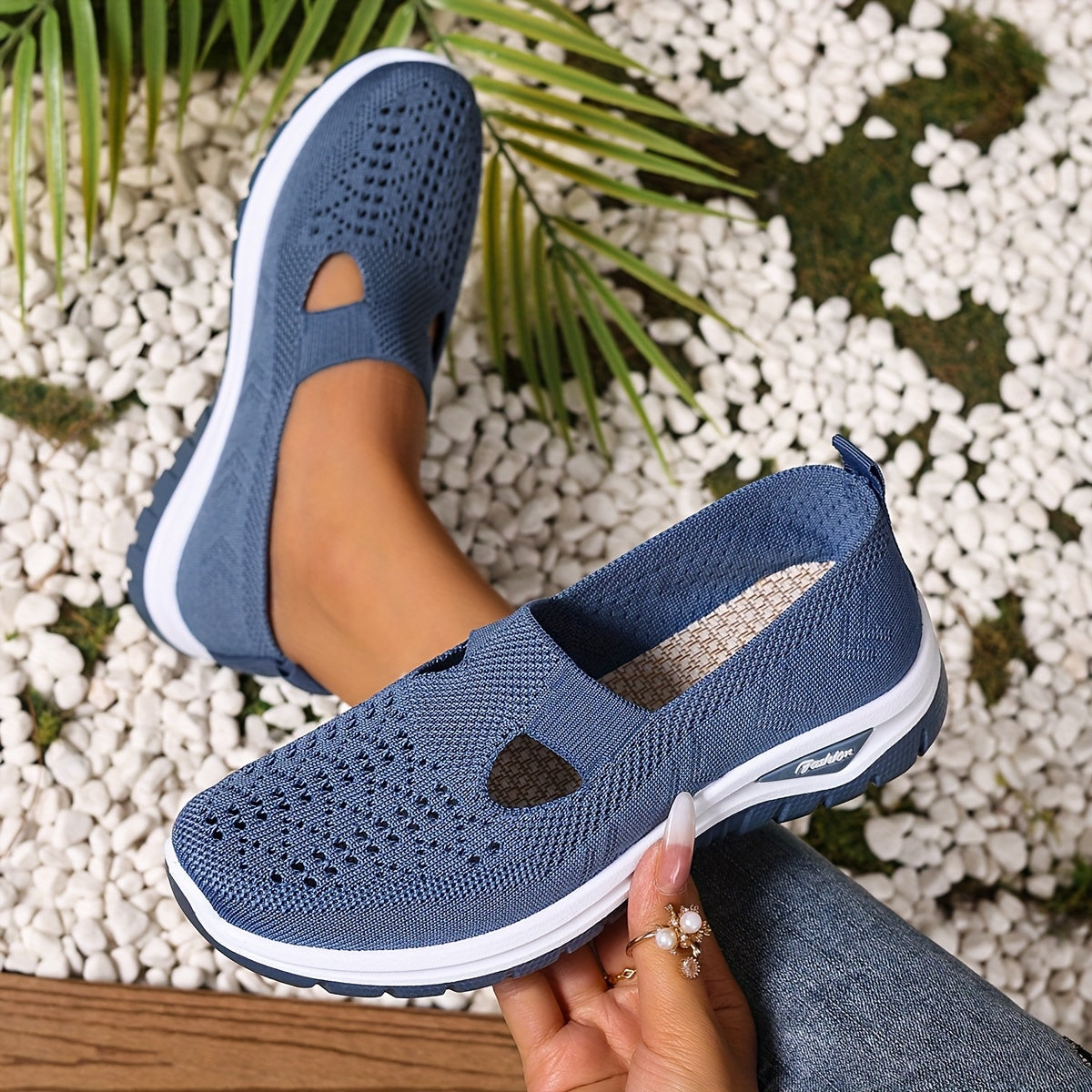 Women'S Slip-On Casual Sneakers - Breathable Fabric Upper & Lining, Lightweight Summer Beach Shoes with Cushioned Insole, Round Toe Design - Perfect Travel Gift for Vacation & Leisure, Vacation Footwear, Simple Slipon Style,