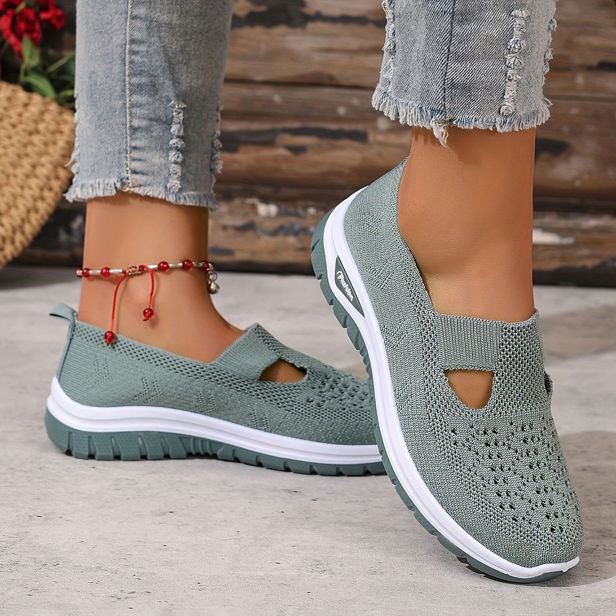 Women'S Slip-On Casual Sneakers - Breathable Fabric Upper & Lining, Lightweight Summer Beach Shoes with Cushioned Insole, Round Toe Design - Perfect Travel Gift for Vacation & Leisure, Vacation Footwear, Simple Slipon Style,