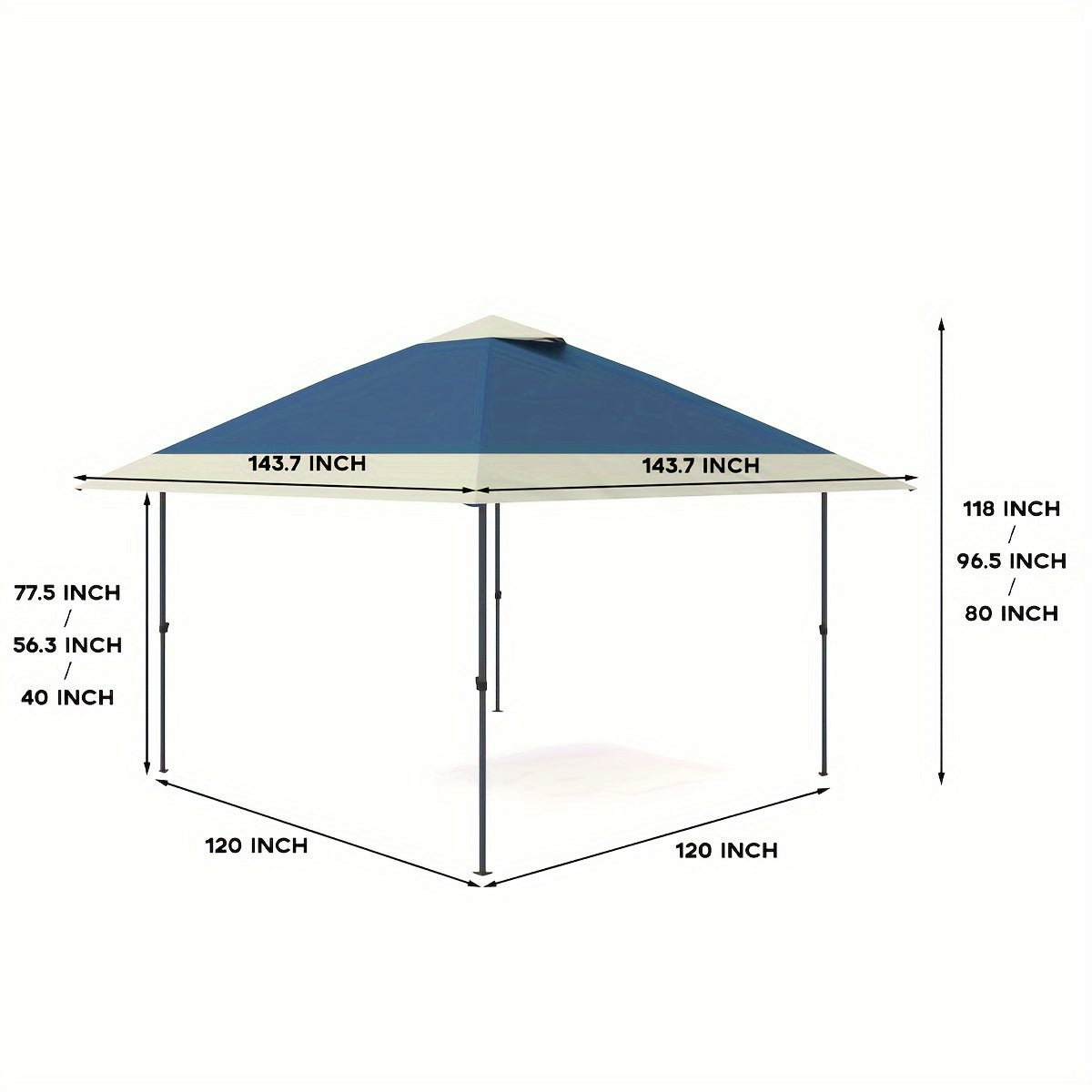 12'x12' Pop-Up Gazebo Instant Canopy Tent With Netting - Outdoor Shelter For Lawn, Garden, Backyard, And Deck - Includes 4 Stan-Bags, All-Season Use, Easy Setup, Durable Polyester Fabric, Mixed Colors