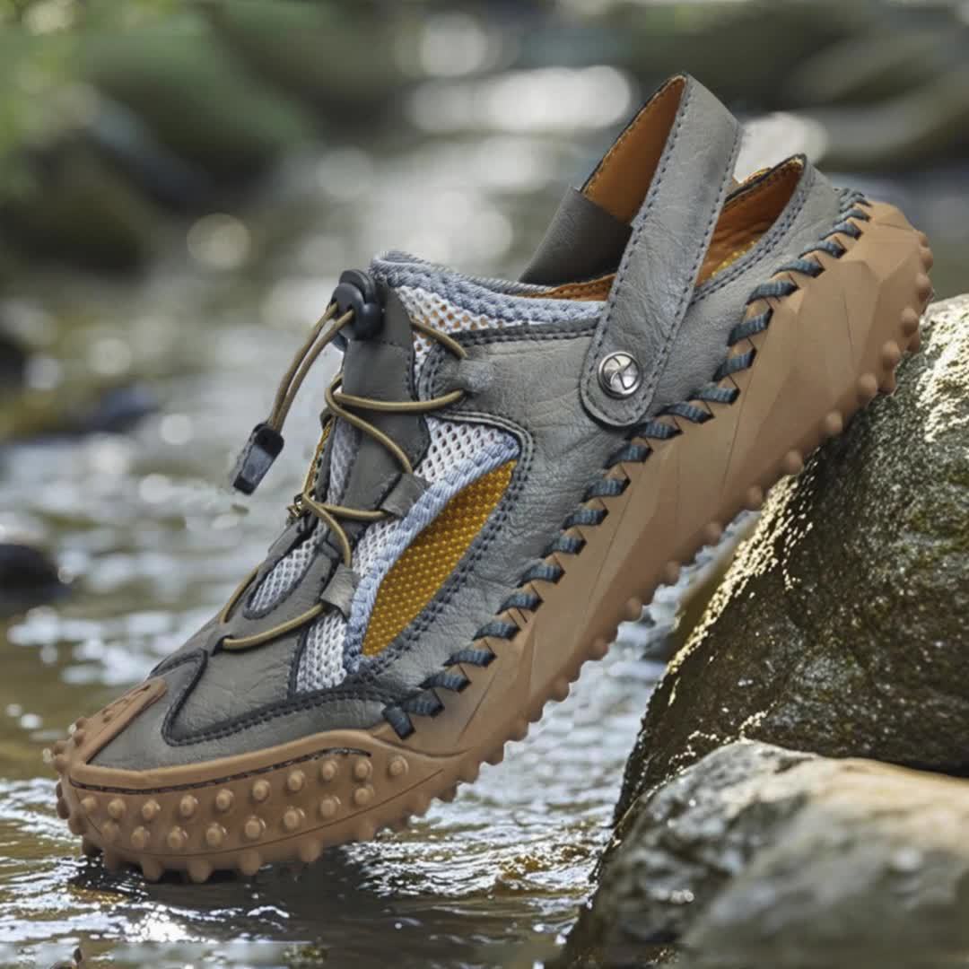 GEAINO Women's Outdoor Plus Size Sandals - Breathable Round-Toe Design with Adjustable Straps, Durable Rubber Sole & Comfortable Fabric Lining for Casual Walking, Hiking, Beach - Brown, Strappy Sandals