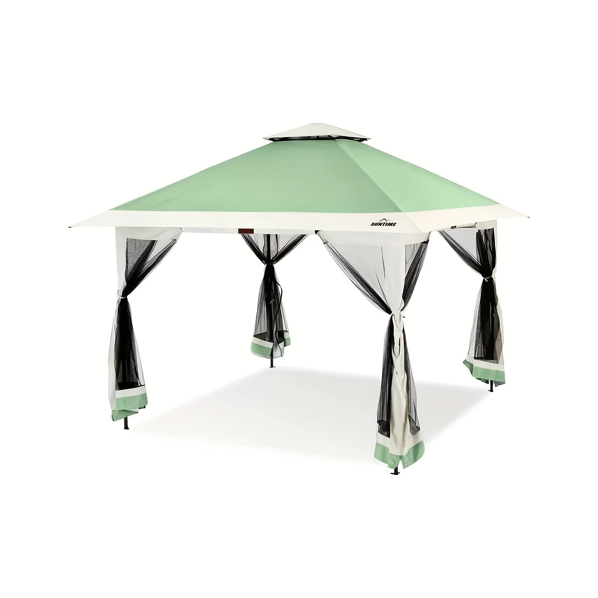 12'x12' Pop-Up Gazebo Instant Canopy Tent With Netting - Outdoor Shelter For Lawn, Garden, Backyard, And Deck - Includes 4 Stan-Bags, All-Season Use, Easy Setup, Durable Polyester Fabric, Mixed Colors