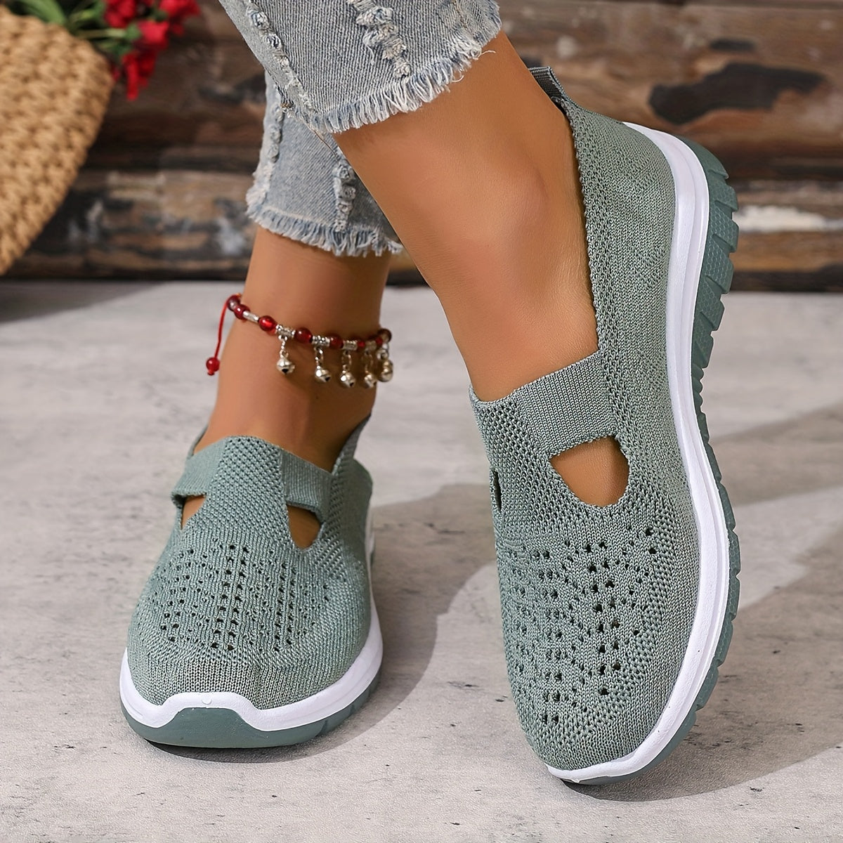 Women'S Slip-On Casual Sneakers - Breathable Fabric Upper & Lining, Lightweight Summer Beach Shoes with Cushioned Insole, Round Toe Design - Perfect Travel Gift for Vacation & Leisure, Vacation Footwear, Simple Slipon Style,