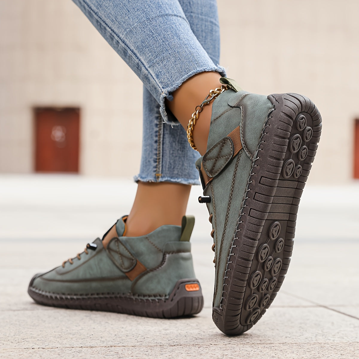[Comfortable Sneakers] Comfortable Women's Fashion Sneakers | Low-Top Lace-Up Shoes with EVA Sole And Fabric Lining, Casual, Flat Shoes