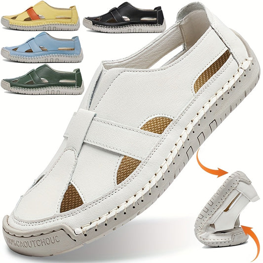 [Casual Summer Sandals] Summer Women's Casual Sandals | Breathable Hollow-Out Design, Non-Slip Rubber Sole, Adjustable Hook & Loop Closure, Round Toe Low-Cut Beach Shoes for Hiking, Couples, Multiple Colors Available
