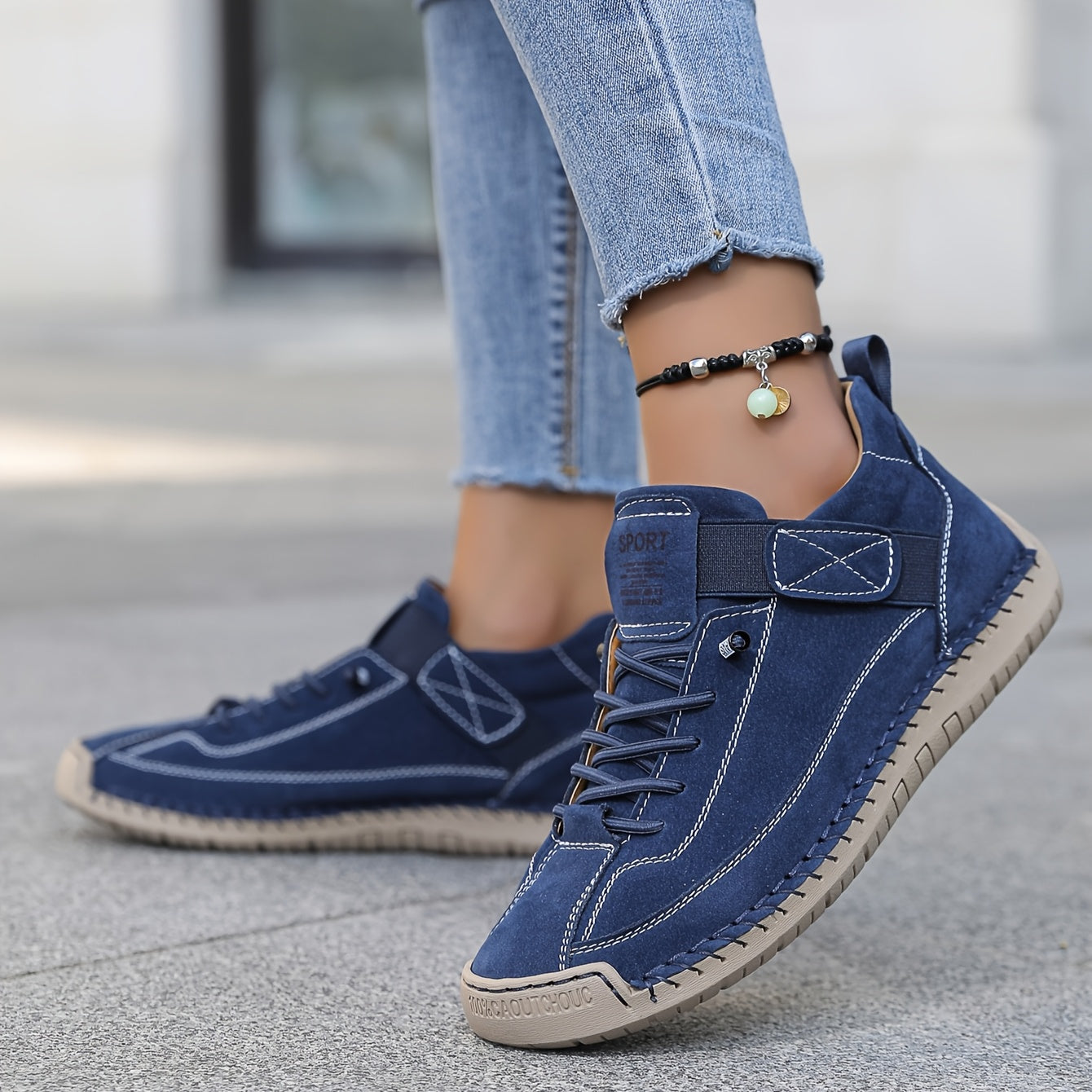 [Comfortable Sneakers] Comfortable Women's Fashion Sneakers | Low-Top Lace-Up Shoes with EVA Sole And Fabric Lining, Casual, Flat Shoes