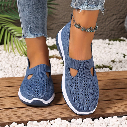Women'S Slip-On Casual Sneakers - Breathable Fabric Upper & Lining, Lightweight Summer Beach Shoes with Cushioned Insole, Round Toe Design - Perfect Travel Gift for Vacation & Leisure, Vacation Footwear, Simple Slipon Style,
