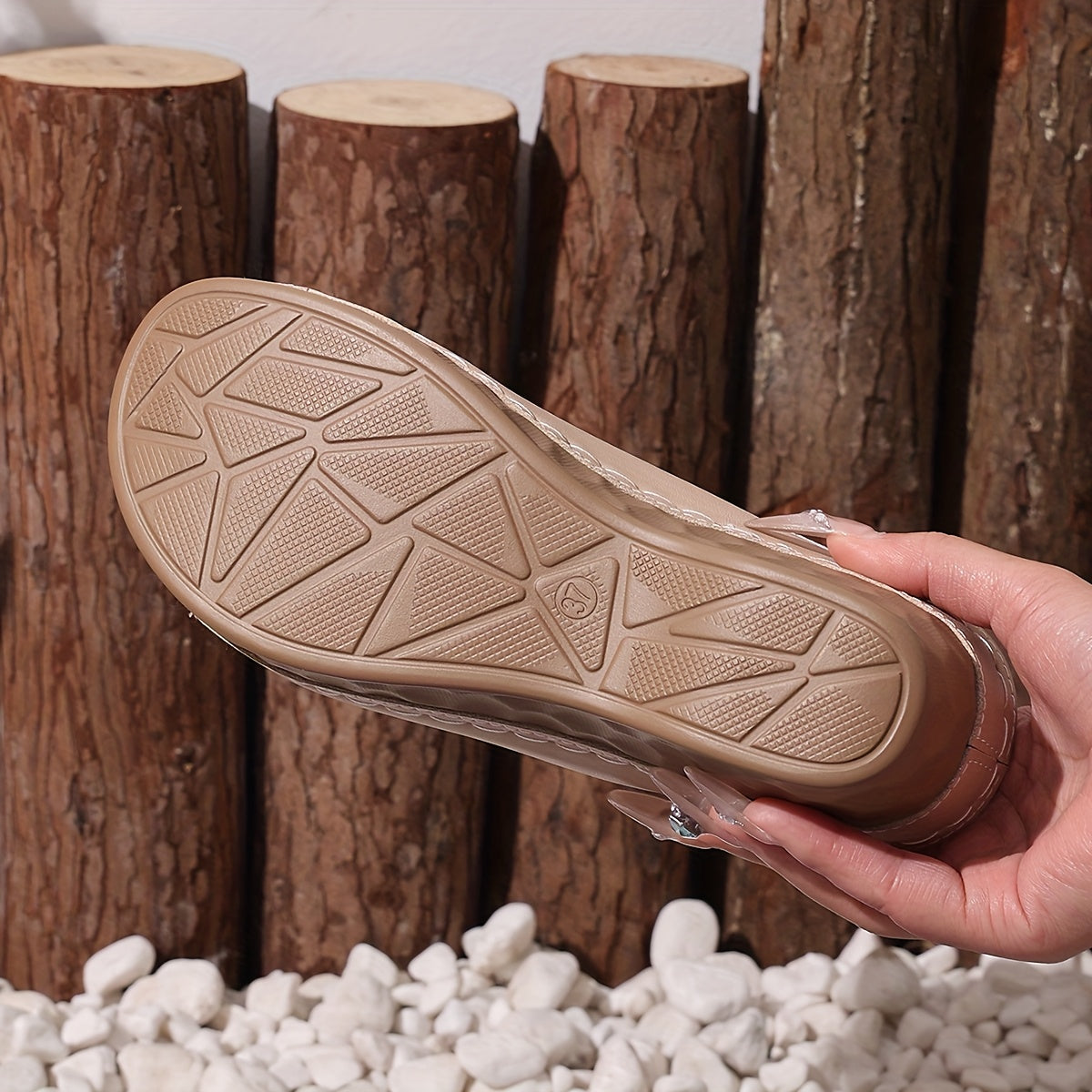 [Summer Sandals] Comfortable Summer Women's Wedge Heel Open Toe Slip-On V-Shape Fashion Sandals | Solid Color Plus Size High Heels, Soft Lightweight Shoes