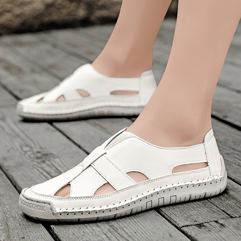 [Casual Summer Sandals] Summer Women's Casual Sandals | Breathable Hollow-Out Design, Non-Slip Rubber Sole, Adjustable Hook & Loop Closure, Round Toe Low-Cut Beach Shoes for Hiking, Couples, Multiple Colors Available
