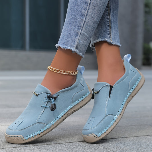 [Vintage Slip-On Loafers] Vintage British Style Women's Slip-On Loafers | Hand-Stitched Synthetic Cover Shoes with Rubber Sole, Breathable Fabric Lining & Decorative Tassel Detail | Easy Slip-On Comfort for Casual & Formal We