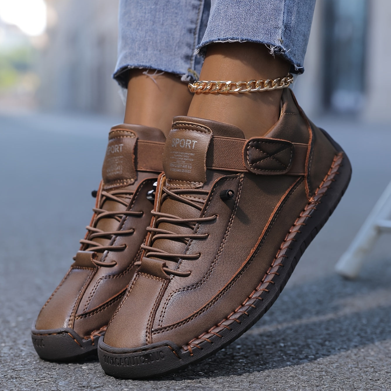 [Comfortable Sneakers] Comfortable Women's Fashion Sneakers | Low-Top Lace-Up Shoes with EVA Sole And Fabric Lining, Casual, Flat Shoes