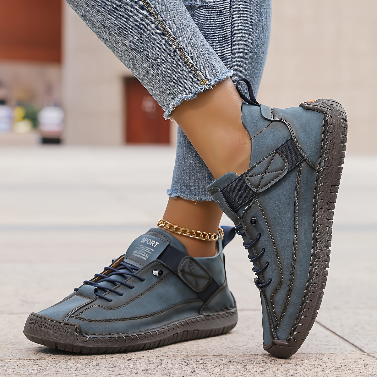 [Comfortable Sneakers] Comfortable Women's Fashion Sneakers | Low-Top Lace-Up Shoes with EVA Sole And Fabric Lining, Casual, Flat Shoes