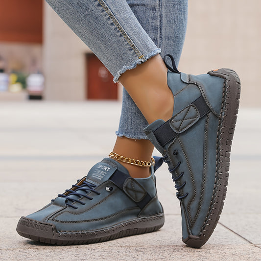 [Comfortable Sneakers] Comfortable Women's Fashion Sneakers | Low-Top Lace-Up Shoes with EVA Sole And Fabric Lining, Casual, Flat Shoes