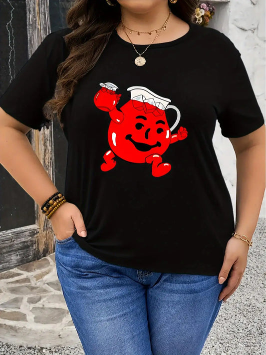 Colorful Graphic Print Women's T-Shirt Crew Neck Short Sleeve Comfort Fit Casual Fashion for Spring and Summer