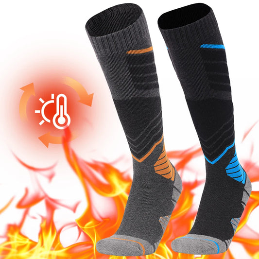 1 Pair Winter Thermal Ski Socks Climbing Sports Socks High Tube Stockings for Men Outdoor Skiing Cycling Running Hiking