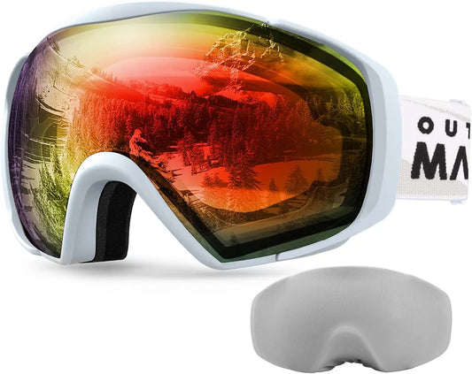 OutdoorMaster Ski Goggles with Cover Snowboard Snow Goggles OTG Anti-Fog