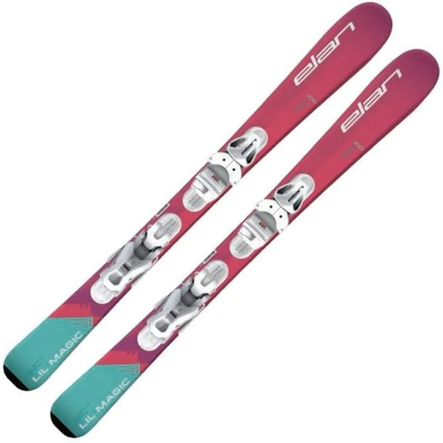 Adjustable Size Girl's Skis Lil Magic with EL4.5 GW System for Winter Track Skiing Perfect for Beginners and Outdoor Snow Activ