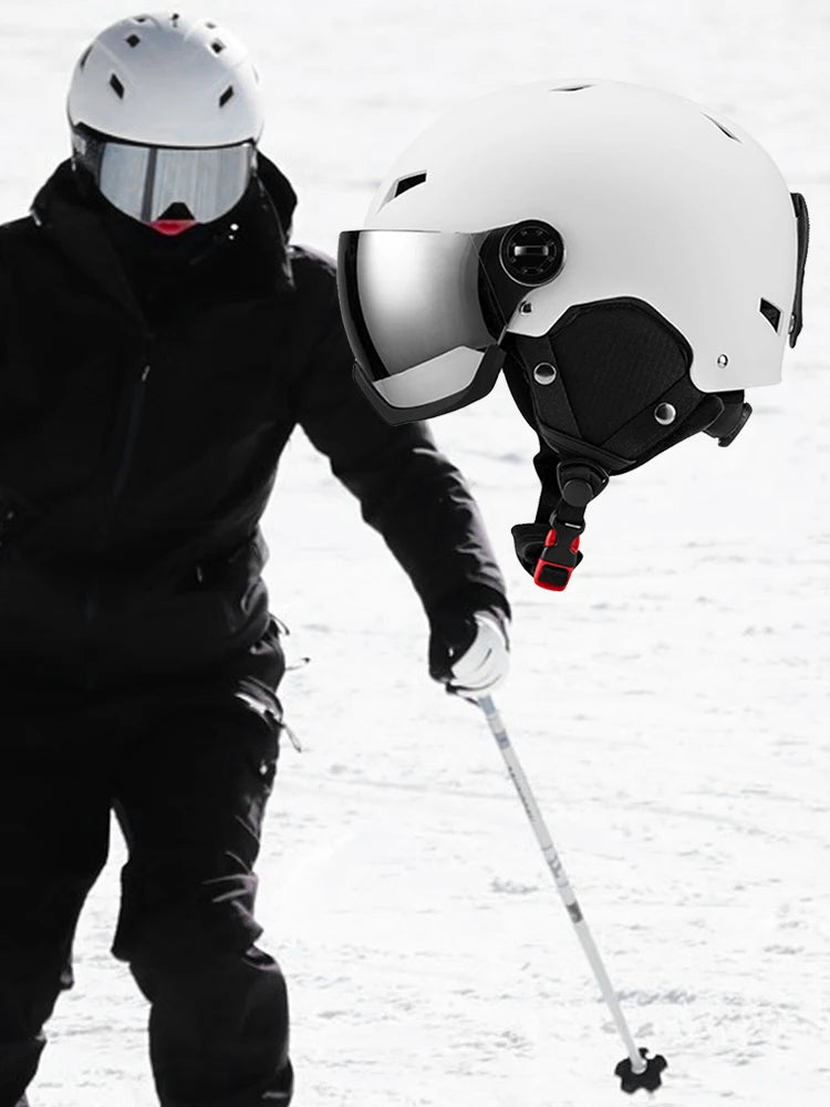 Snowboard Helmet with Goggles Skiing Helmet ABS Shell Protective EPS Foam Snow Helmet for Men Women and Youth